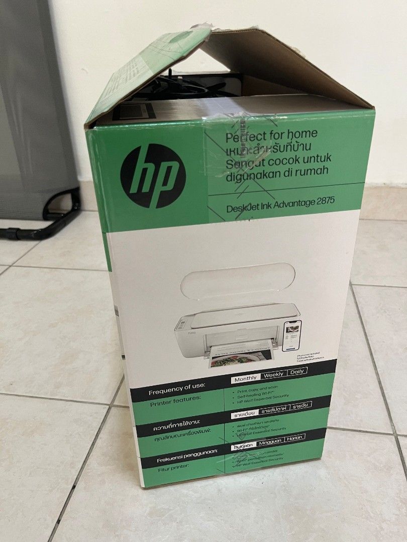 HP Printer (Category: Printers, Scanners & Copiers) located in Kuala Lumpur. Submitted by livefish.936ec9 (Listing ID 1445973989, Image 3). Description: - HP DeskJet Ink Advantage 2675 All-in-One Printer - Connectivity: WiFi and Apple AirPrint support - With original box.