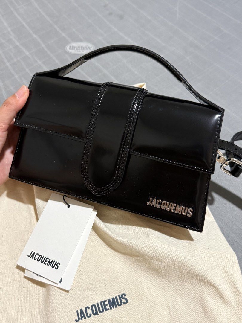 Jacquemus Le Bambino Bag Black Silver (Category: Luxury Bags & Wallets) located in Manila. Submitted by sellyna_md (Listing ID 1445796958, Image 1). Description: Decluttering 💛 ₱28,000 po original price 🤗 - Black Silver Jacquemus bag - Top handle - Detachable shoulder strap - Interior pocket - Comes with dust bag and original tag - Ideal for evening wear or adding a statement to any outfit.