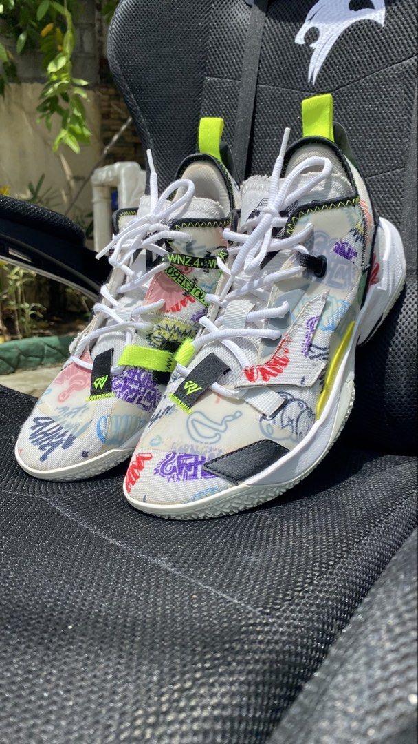 Jordan Why Not Zer0.4 "Graffiti" (Category: Sneakers) located in Baguio. Submitted by masterroller (Listing ID 1445865082, Image 1). Description: - Jordan Why Not Zer0.4 "Graffiti" colorway - Features a unique all-over graphic print - Size: US 10.5 - Ideal for basketball or casual wear - Eye-catching design.