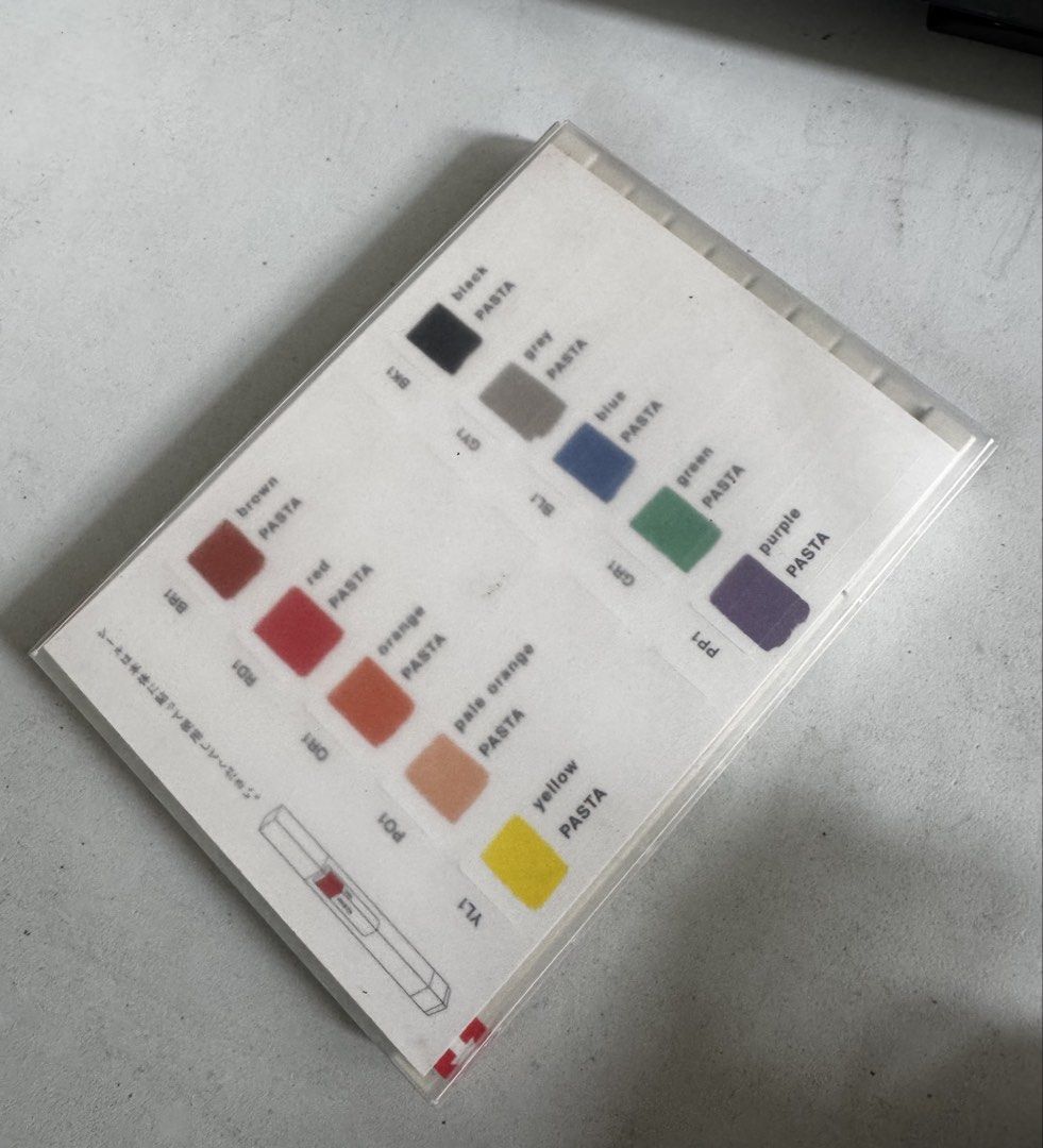 KOKUYO PASTA Markers Set - Assorted Colors (Category: Craft Supplies & Tools) located in Iloilo. Submitted by couragefinder (Listing ID 1445818775, Image 3). Description: RFS: Impulse Buy, bought this from a friend hindi ko rin naman pala nagagamit kasi Im not consistent with my hobbies 😅 I saw this sa mga japanese stationery vids so I immediately bought it 🥹😅 - Set of 10 PASTA markers - Original packaging included -Shoppee sells this for 1.5k