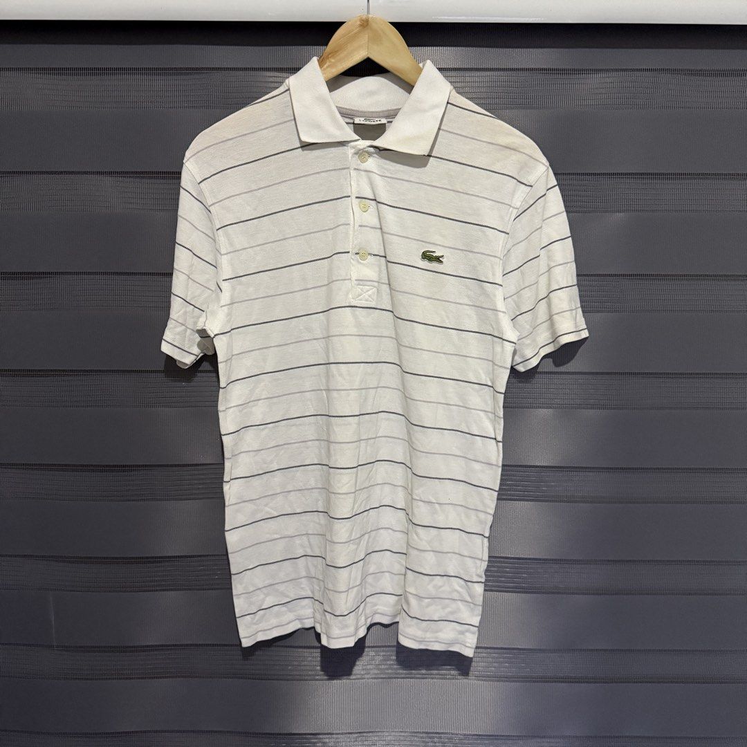 Lacoste Polo Shirt and Lacoste Jacket (Category: Tshirts & Polo Shirts ) located in Valenzuela. Submitted by lootsnfoundph (Listing ID 1445952635, Image 2). Description: Lacoste Garments are on Sale! 📌Lacoste Light Gray Cardigan Size 5 Large on tag 21 width x 28 length 9.8/10 color rate Pristine condition 1,800 📌Lacoste Sport White Stripes Polo Shirt Size 5 Large on tag 21 width x 28 length 8.5/10 color rate Needs wash/yellowing Good condition 