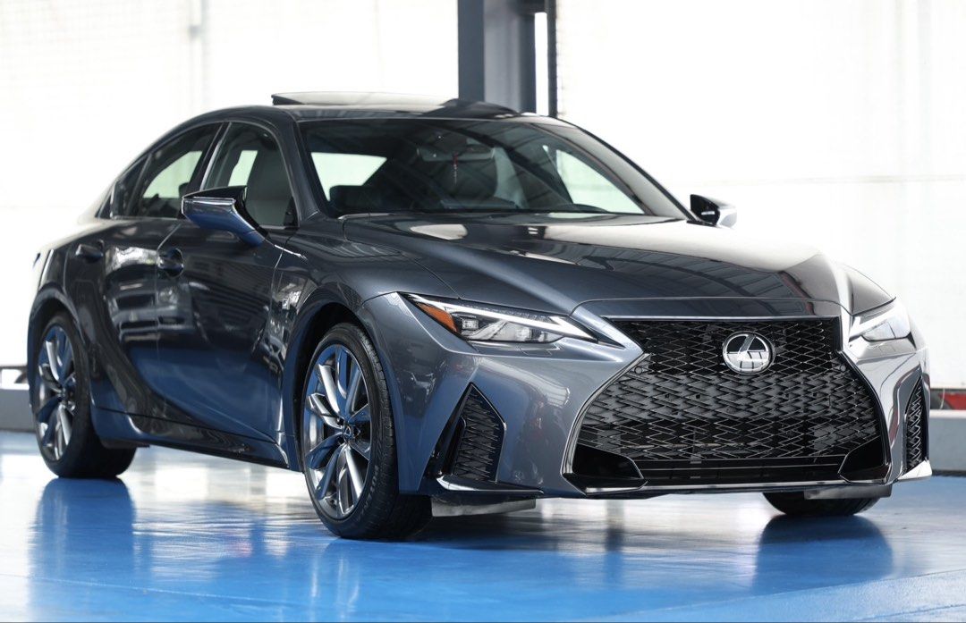 Lexus IS350 Auto (Category: Used Cars) located in Quezon City. Submitted by marcars_trading (Listing ID 1445875669, Image 2). Description: 2022 LEXUS IS350 FSPORT ₱2.730M (neg) trade in ok! GOOD as BRANDNEW IMMACULATE! VERY FRESH and PRESERVED CONDITION - 25Tkms ONLY - 1st owner - COLOR: Sonic Chrome - 3.5L V6 24valve DOHC GAS Engine - 312HP (0 to 100kph in 5.6 seconds) - 8speed automatic transmission w/ paddle shifters - Rear wheel drive - BLACK
