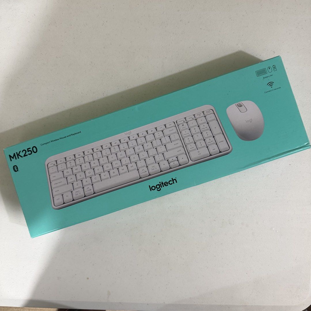 Logitech MK250 Compact Wireless Keyboard Mouse Combo Off-White (Category: Computer Keyboard) located in Pasay City. Submitted by datimataba (Listing ID 1445882652, Image 1). Description: - Logitech MK250 Compact Wireless Keyboard and Mouse Combo - Off-white color - Bluetooth connectivity - Includes both keyboard and mouse - Perfect for everyday productivity and workspace needs - Reliable and easy to use.
