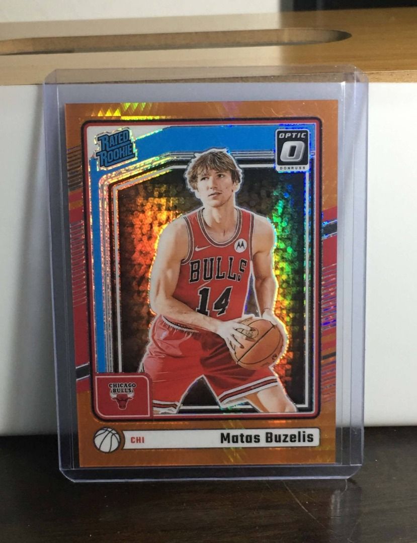 Matas Buzelis Rookie lot (Category: Raw Singles) located in Valenzuela. Submitted by ghughum (Listing ID 1445818347, Image 2). Description: Matas Buzelis - Rookie Lot 5k obo Optic purple auto (bottom right corner has small ding) Optic hyper orange #/299 Prizm Kaleidoscopic Fastbreak Mosaic red and green choice Mosaic true rc base and nba debut base card loc: valenzuela city mop: gcash/bank/lalamove cod/ meetup morayta or trinoma by sched TIA! .