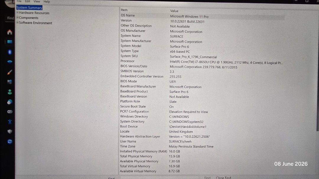 Microsoft Surface Pro 6/ i7/ 512GB/ 16GB ram492007457985013766