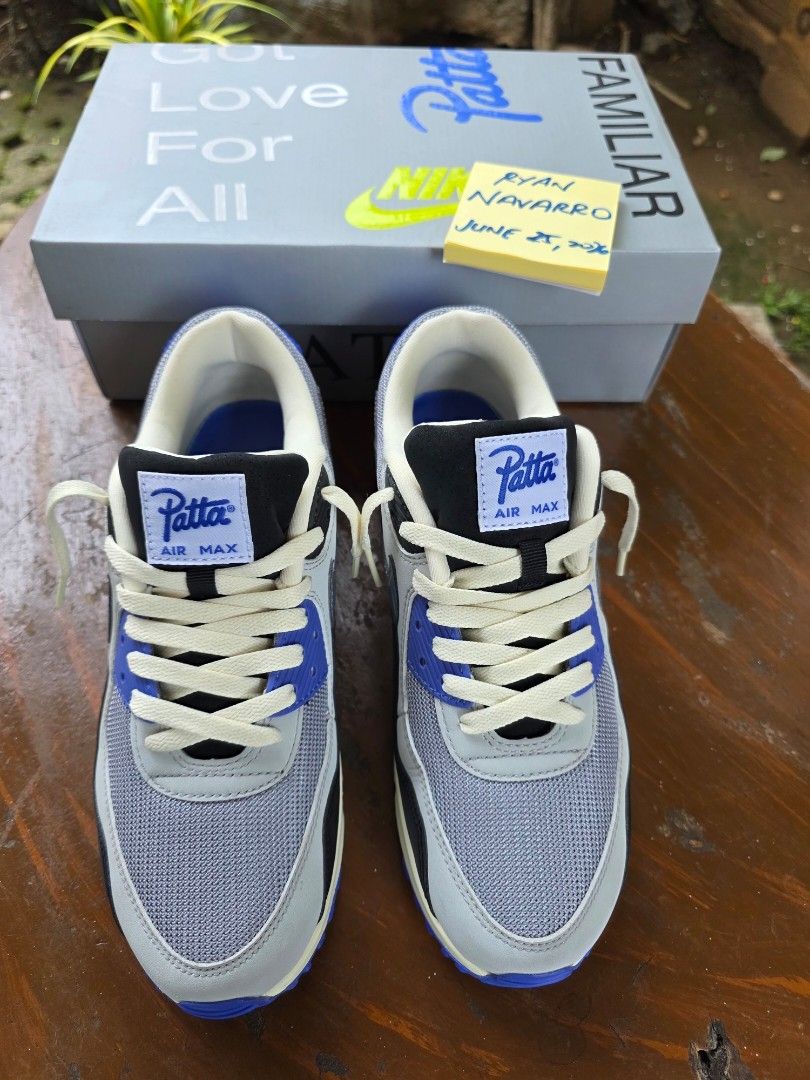Nike Airmax 90 SP x Patta - Waves Sapphire (Category: Sneakers) located in Quezon City. Submitted by rye.navarro (Listing ID 1445864010, Image 3). Description: FOR SALE 🔥 Used Twice Nike Airmax 90 SP x Patta - Waves Sapphire Size 8.5 Mens/ 10W With OG box & SNKRS Email Receipt Feel free to vouch/ LC Rfs: Quitting Php 5.5k ONLY 💰 Mode of Payment: Bank Transfer/ Gcash 📍 Fairview QC Area Shipping: Shouldered by buyer 🛵 NCR - Grab / Lalamove 🚚 O