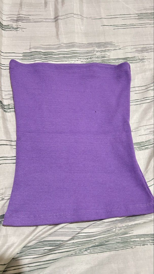 Purple ribbed tube top (Category: Sleeveless) located in Quezon City. Submitted by prelovedthings830 (Listing ID 1445941325, Image 3). Description: has one flaw see pic only if u purchase one item from me .