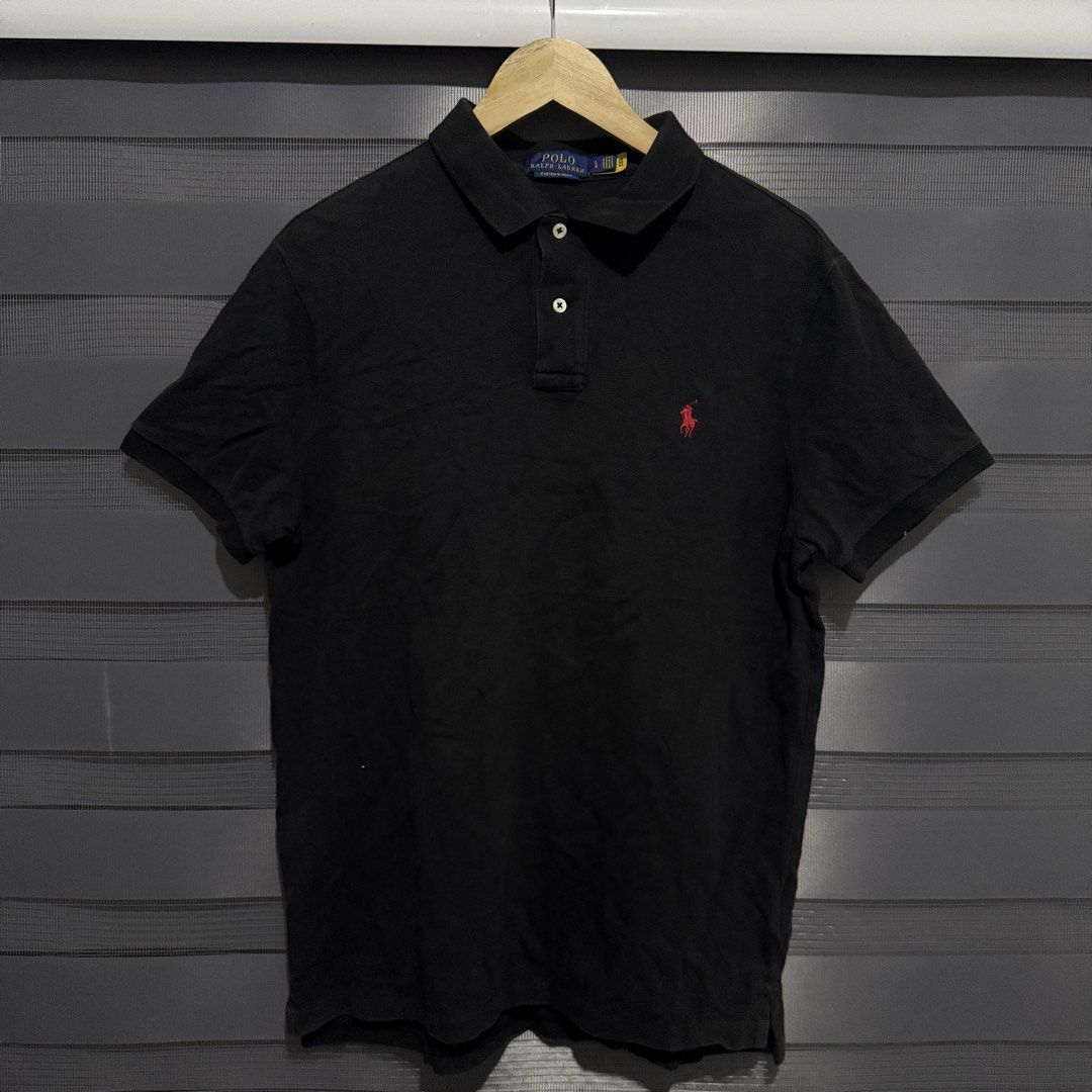Ralph Lauren Black Polo Shirt (Category: Tshirts & Polo Shirts ) located in Valenzuela. Submitted by lootsnfoundph (Listing ID 1445955301, Image 3). Description: Ralph Lauren Garments 📌Ralph Lauren Twin Tipped Polo Shirt SCANNABLE QR Size L on tag 23 width x 29 length 9/10 color rate Minimal Collar Fold Excellent condition 1,500 📌Ralph Lauren Classic Red Pony Polo T-shirt Size L on tag 21 width x 27 length 9.5/10 color rate Minimal Collar Fold 