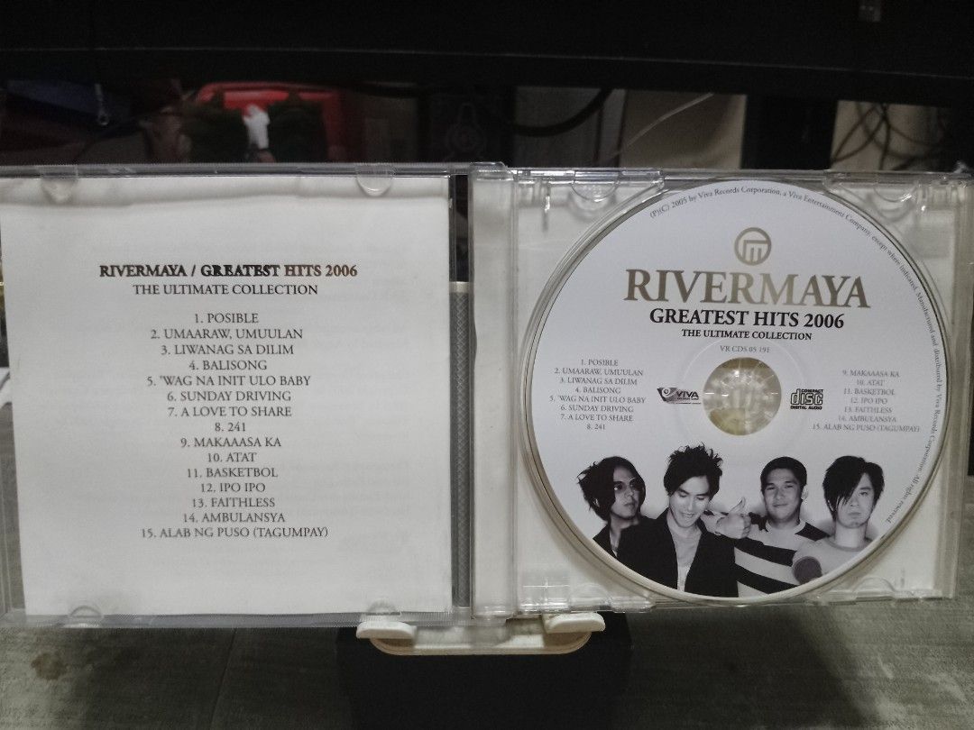 RIVERMAYA GREATEST HITS CD ALBUM (Category: CDs & DVDs) located in Valenzuela. Submitted by salvatore-888 (Listing ID 1445866276, Image 2). Description: 💽 RIVERMAYA GREATEST HITS cd album. 💽 (Direct message me for the Price.) 💽 Very Good Condition - (RARE CD ALBUM) 💽 Original cd album. 💽 Via LBC ang shipping - FREE SHIPPING. 💽 Payment First Policy..