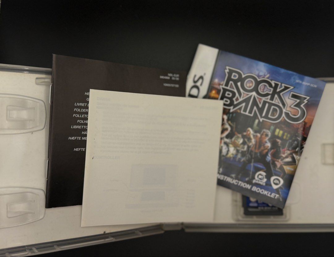 Rock Band 3 Nintendo DS Game (Category: Nintendo) located in Las Pinas. Submitted by cjdmc (Listing ID 1445861832, Image 3). Description: - Rock Band 3 game for Nintendo DS - Includes game cartridge - Instruction booklet included - Original case included - Great for music game enthusiasts.
