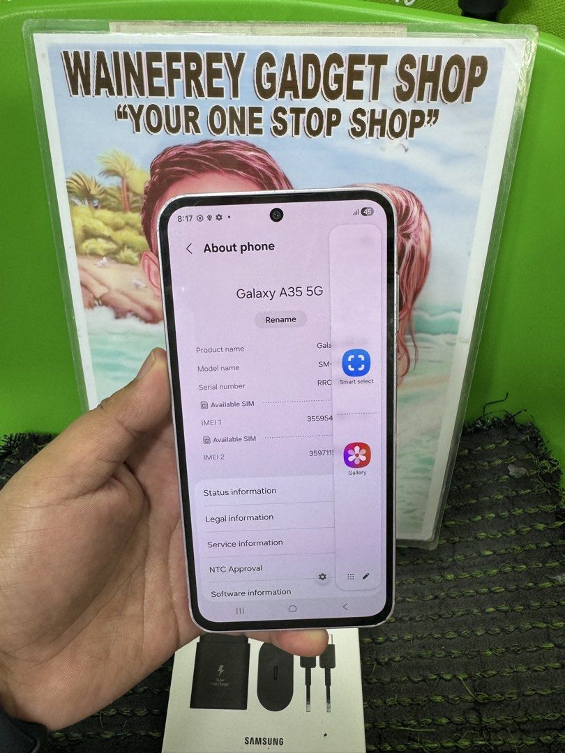 SAMSUNG A35 5G (Category: Samsung) located in San Juan City. Submitted by wainefreygadgetshop (Listing ID 1445927513, Image 2). Description: SAMSUNG A35 5G 8/256 (PLEASE SEARCH MO NALANG FULL SPECS) ALL GOODS AT WORKING NO REPAIR HISTORY GAMING PHONE PEDE PANG BACK UP PHONE SCREEN TESTED SIGNAL TEST CAMERA SOBRANG LINAW HONEST ISSUE ILALAGAY SA NOTE KUNG MERON MAN PARA AWARE KA! Note* MAY MINIMAL DENTS LANG SA BODY FRAME DINA HALATA PAG MAY CASE 
