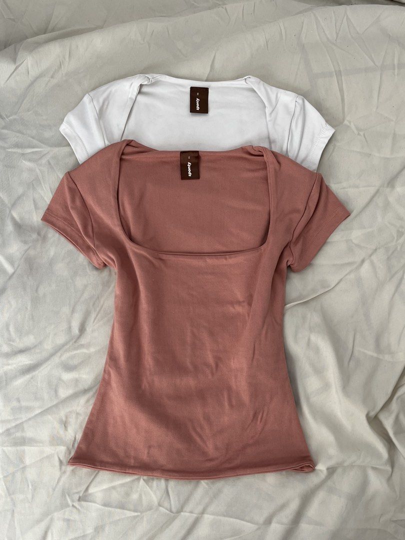 Sponty Basics, Britney Top (Bundle of 2) (Category: Shirts) located in Guinobatan. Submitted by strawbierain (Listing ID 1445887114, Image 1). Description: bundle of 2 - php119 individual price - php75 mop: gcash only mod: j&t, shipping fee will be shouldered by the buyer. starts from ₱54.