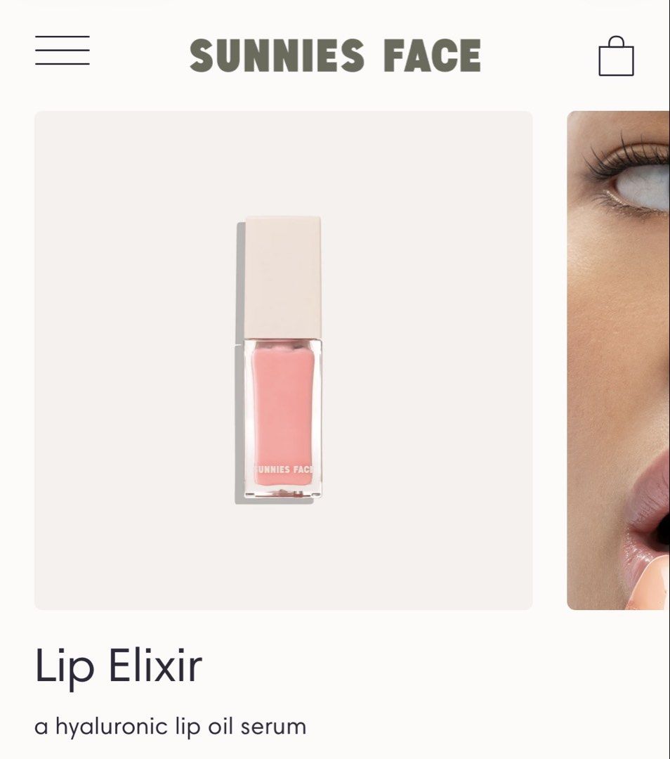 Sunnies Face Lip elixir in strawberry milk (Category: Makeup) located in Manila. Submitted by 4caroll (Listing ID 1445915176, Image 1). Description: swatched once.