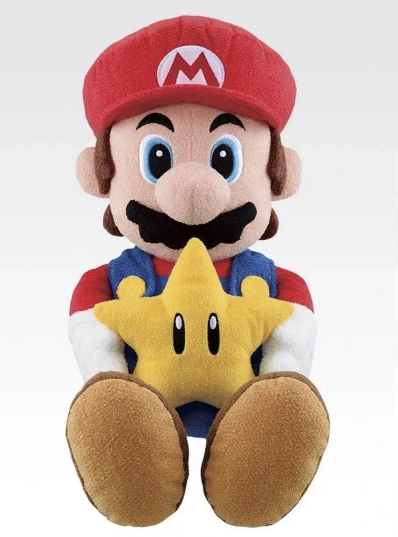 Super Mario Plush Toy with Star (Category: Plushies & Soft Toys) located in Mandaluyong City. Submitted by KenP07 (Listing ID 1445904643, Image 2). Description: official Super Mario plush from the Japanese Ichiban Kuji / Bandai Spirits prize line. It is the A Prize “It’s-a me, Mario!” Talking Plush with Super Star, featuring Mario holding a Super Star. Brandnew. ₱4,000 PICKUP: SMDC LIGHT Residences Mandaluyong City .