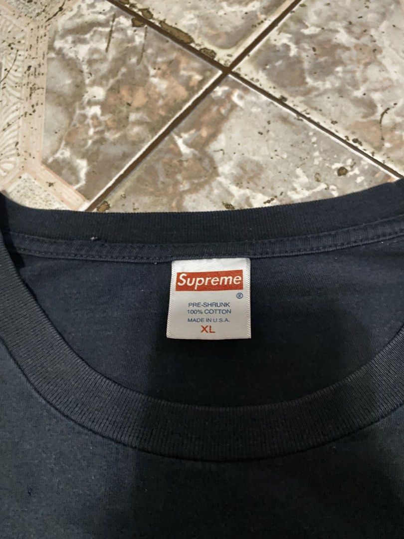 Supreme Kids Tee Black XL (Category: Tshirts & Polo Shirts ) located in Iloilo. Submitted by dripnest.ilo (Listing ID 1445902127, Image 2). Description: - Authentic Black Supreme T-shirt - Graphic print of kids - 100% Cotton, Pre-shrunk - Size: XL - Made in USA - Care: Machine wash warm, non-chlorine bleach, tumble dry medium. Do not iron decorated area..