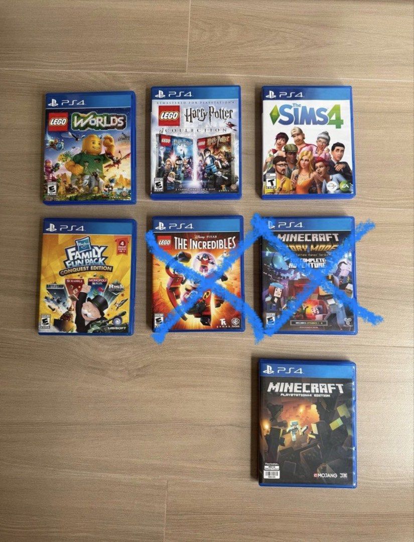 USED PLAYSTATION GAMES (Category: PlayStation) located in Manila. Submitted by bella_boo (Listing ID 1413117415, Image 1). Description: difference prices for all Lego World - 600 Lego Harry Potter - 750 Sims 4 - 750 Family Fun Pack - 750 850 - Minecraft Regular !! sf co buyer !!.