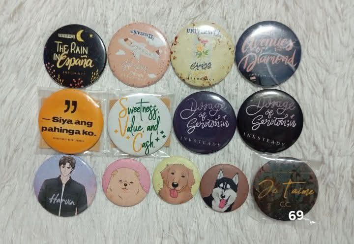 wattpad pins (Category: Storybooks) located in Caloocan City. Submitted by bunnychanchan (Listing ID 1445894805, Image 1). Description: wattpad merch - lots of pins/title marami pang wala sa pics .