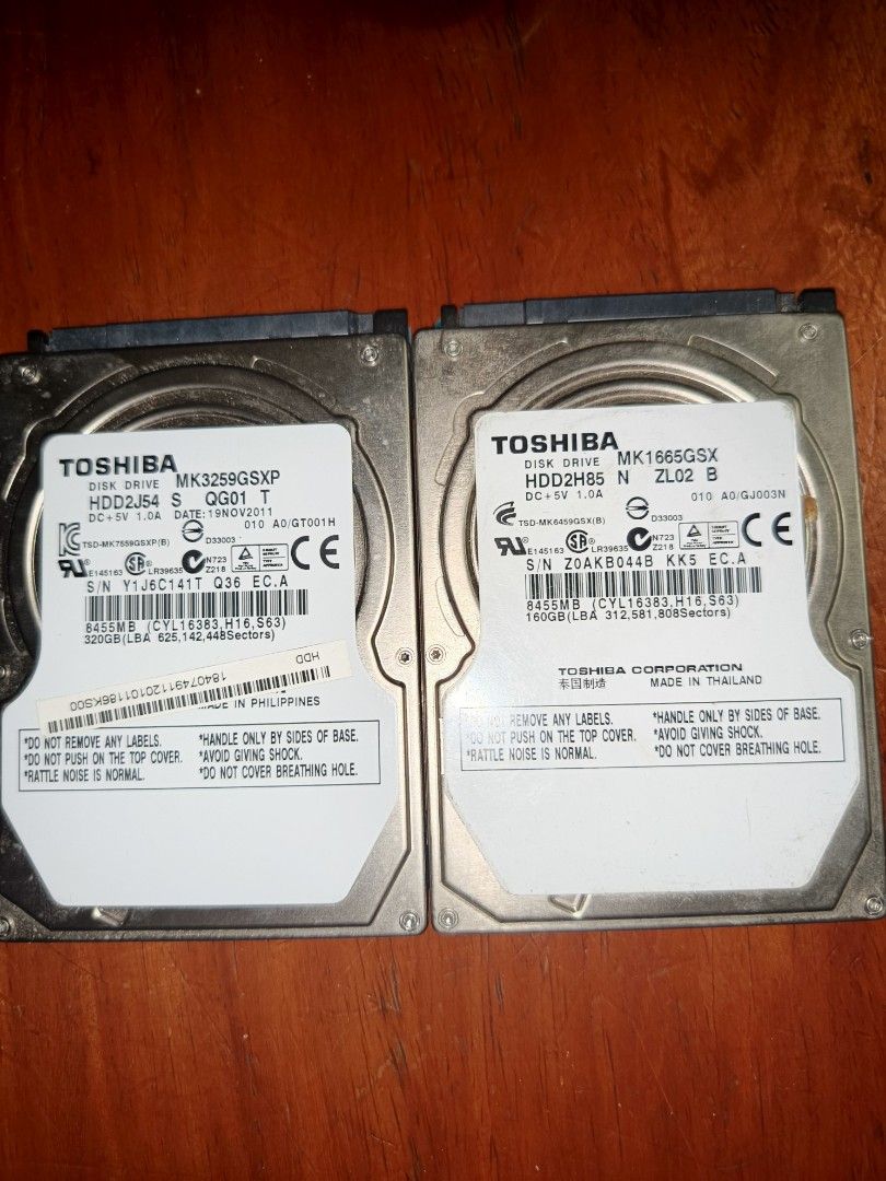 2.5inch HDD for Sale (Category: Hard Disks & Thumbdrives) located in Manila. Submitted by wildphoenix-80bd32 (Listing ID 1446138379, Image 1). Description: 600php Take all Hdd Health : Reallocated Sectors HDD 1 : 320GB HDD2 : 144GB Meetup only via Vito Cruz Station, Pedro gil Station or Paco Manila.
