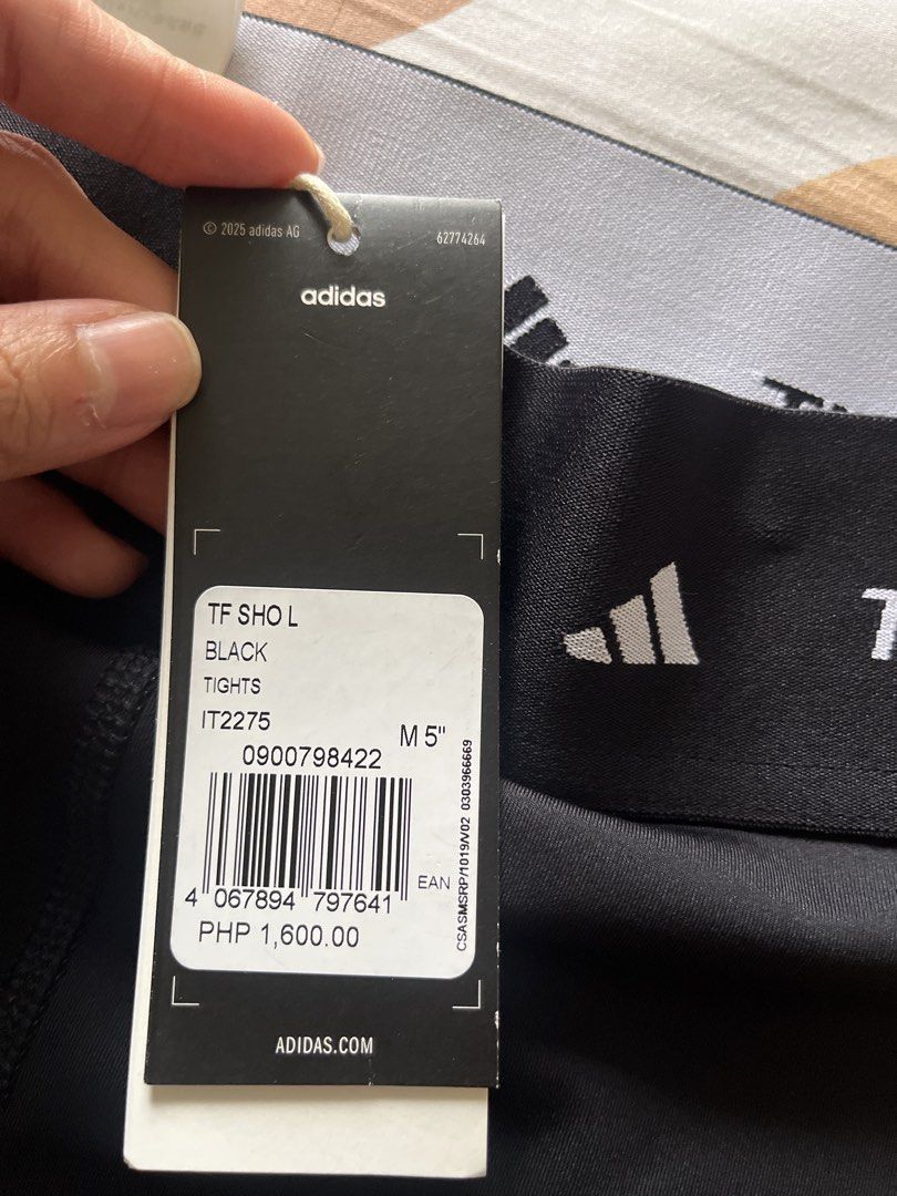 Women’s Adidas TechFit black compression shorts (5-inch length), size M (Category: Activewear) located in Pasig City. Submitted by prelovedat99 (Listing ID 1446072928, Image 3). Description: - Brand new Adidas Techfit short leggings - Color: Black - Size: M - Material: 73% Polyester, 27% Elastane - Features: compression, high-rise waistband - Ideal for: Workouts, training, base layer - Condition: Brand new with tags.