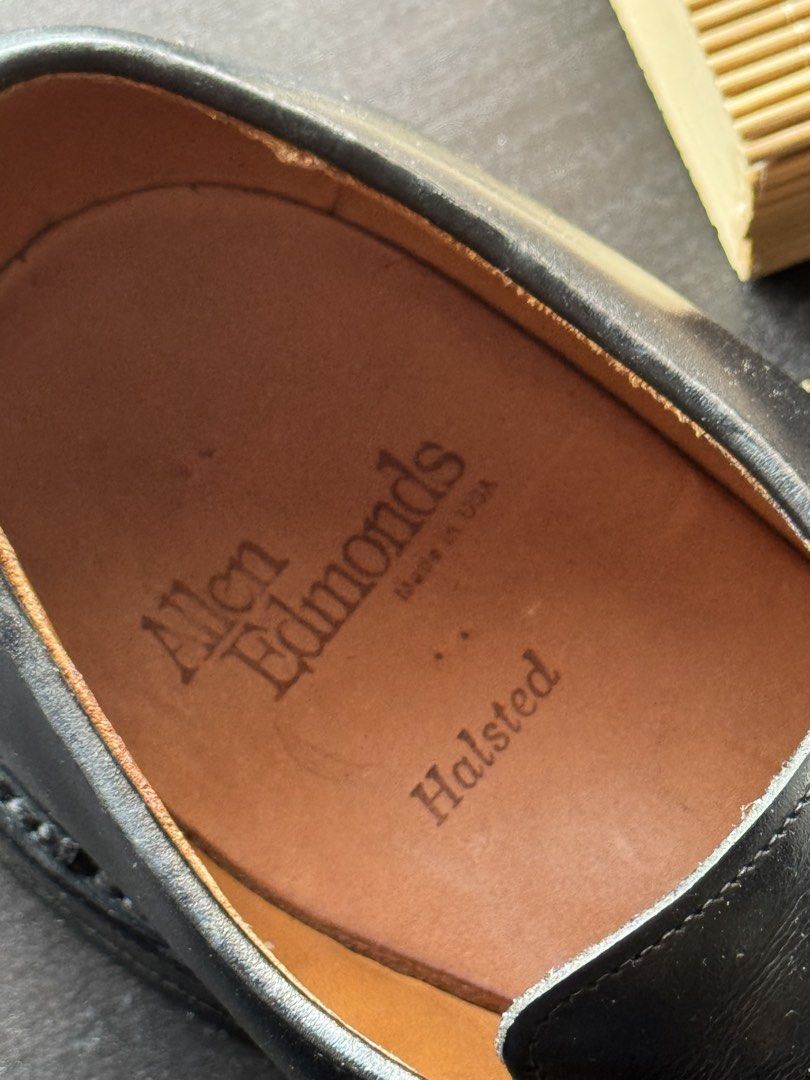 Allen Edmonds Halsted Single Monk US10.5 UK9.5 (Category: Dress Shoes) located in Quezon City. Submitted by bbo55 (Listing ID 1446094892, Image 3). Description: Allen Edmond Halsted Single Monk Black Dress Shoes Recently Shined, minimal heeldrag, original Allen Edmond heel RFS: Bought here in Carousell but seller gave the wrong size. Had it shined and restored the steel hardware .