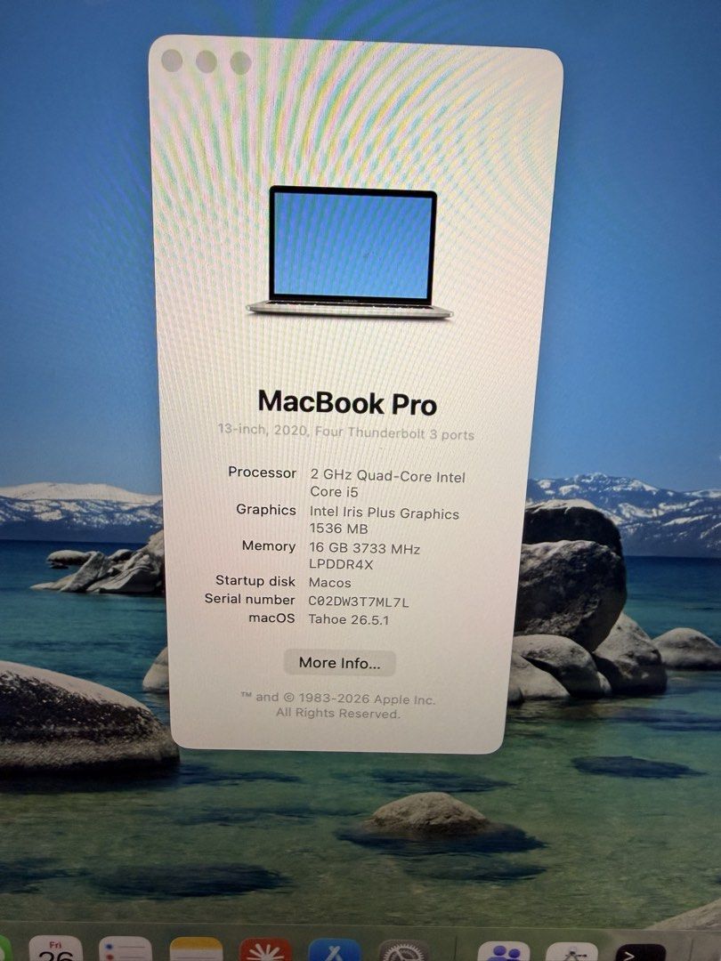 Apple MacBook Pro 13-inch 2020 Intel Core i5492572360416307202