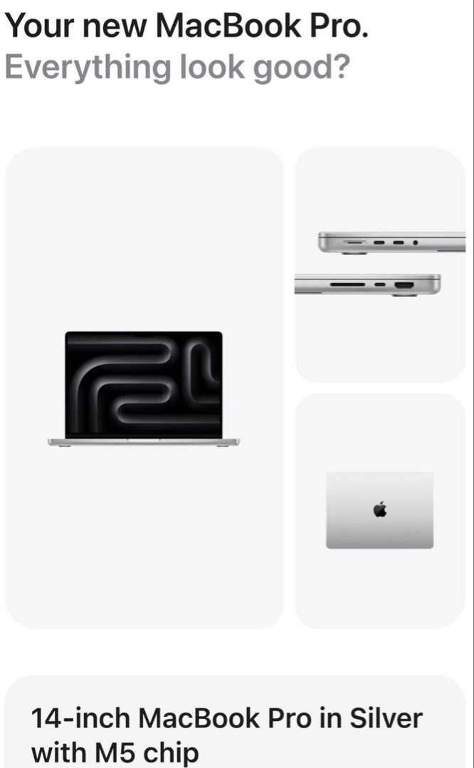 Apple MacBook Pro 14-inch M5 Silver 16GB RAM 1TB SSD