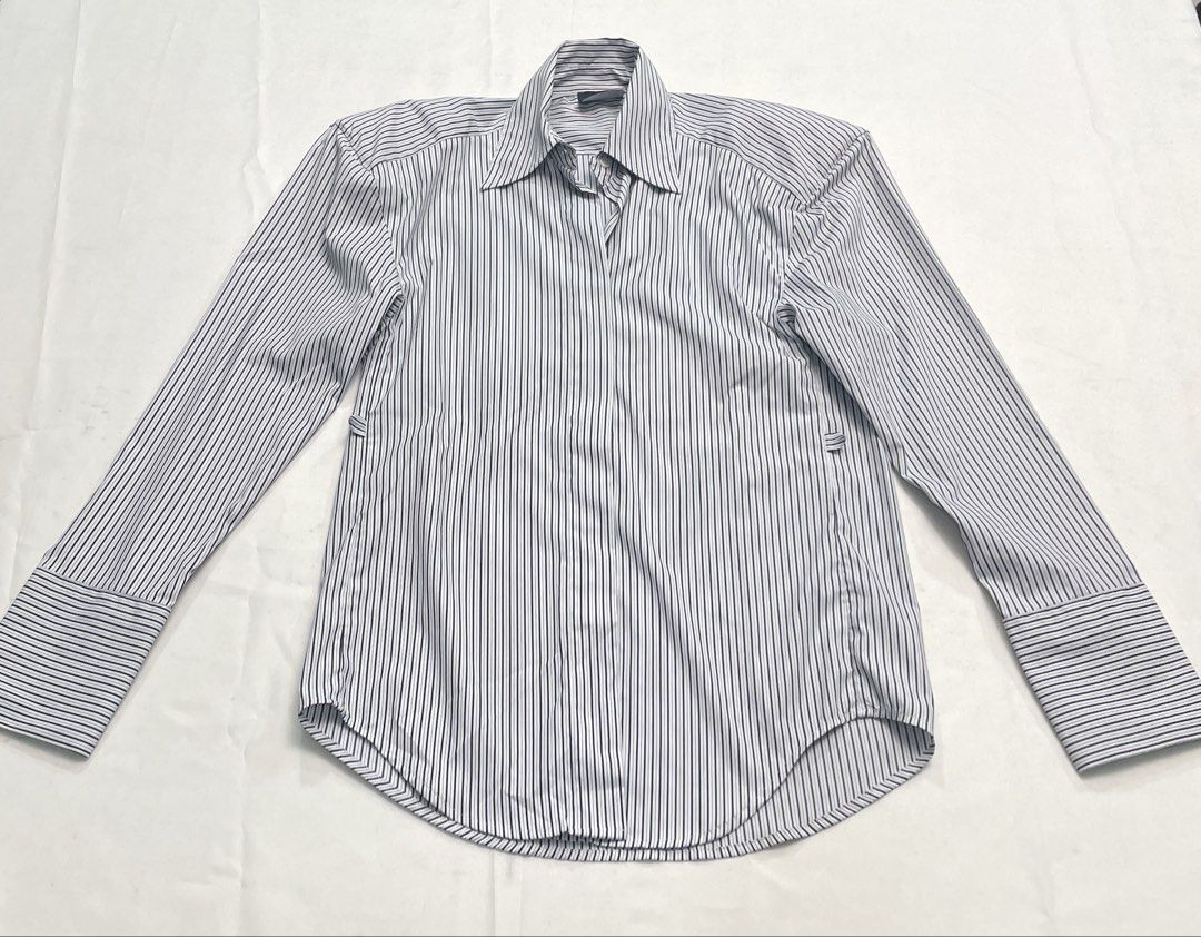 Asos Blue Striped Button Shirt With Shoulder Pads (Category: Blouses) located in Makati City. Submitted by pepperstoremerch (Listing ID 1446127142, Image 1). Description: 30% Off Sale Originally 350 Asos Blue Striped Button Shirt With Shoulder Pads Has loops at the side Size XS Polyester Preloved, good condition Please see pictures D0092 R350.