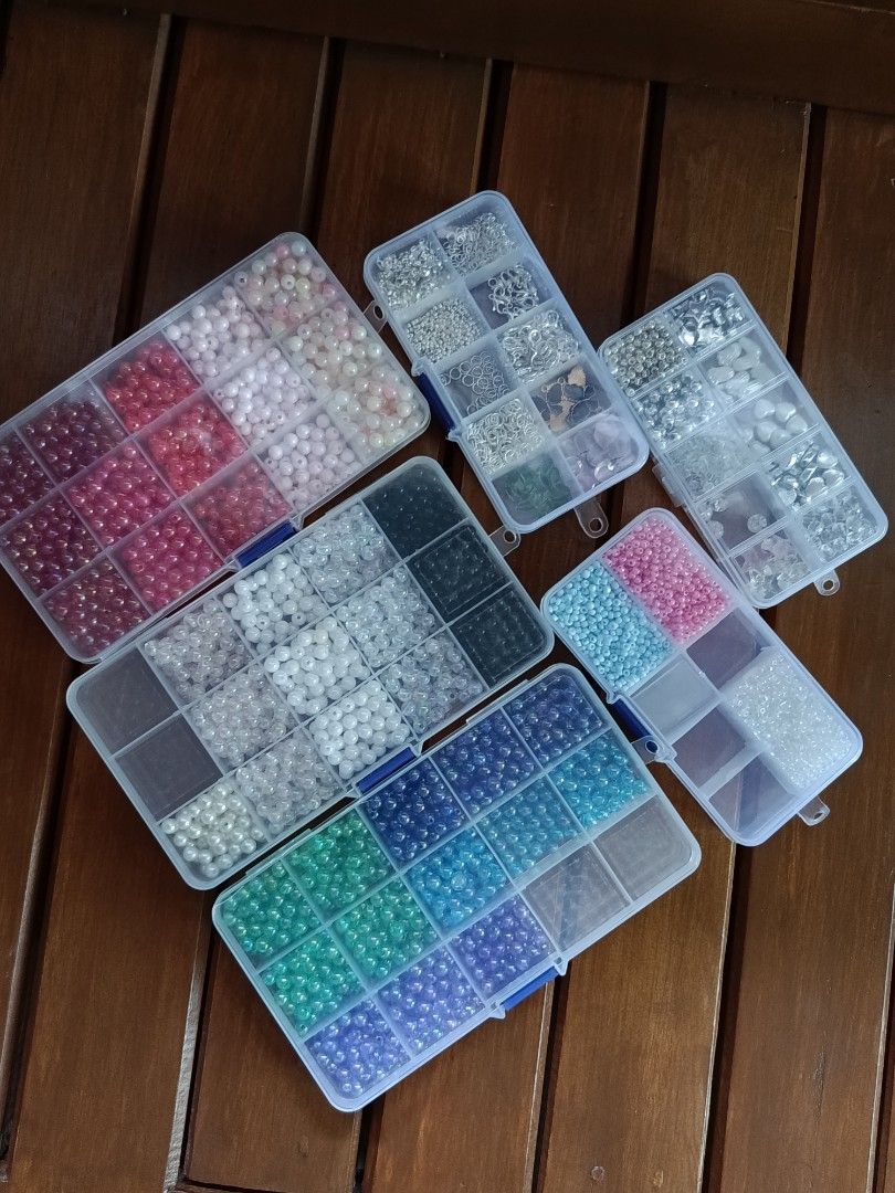 Assorted Beads and Charms (Quitting Sale) (Category: Craft Supplies & Tools) located in Cagayan de Oro. Submitted by muchloved.cdo (Listing ID 1446066595, Image 2). Description: still negotiable !! collection includes: - 6mm and 3mm beads set - letter beads set - assorted designs (hearts, stars, flowers, butterfly, etc.) - spiderman/gwen beads - lobster clamps, jump rings, crimp end beads - string & wax thread.