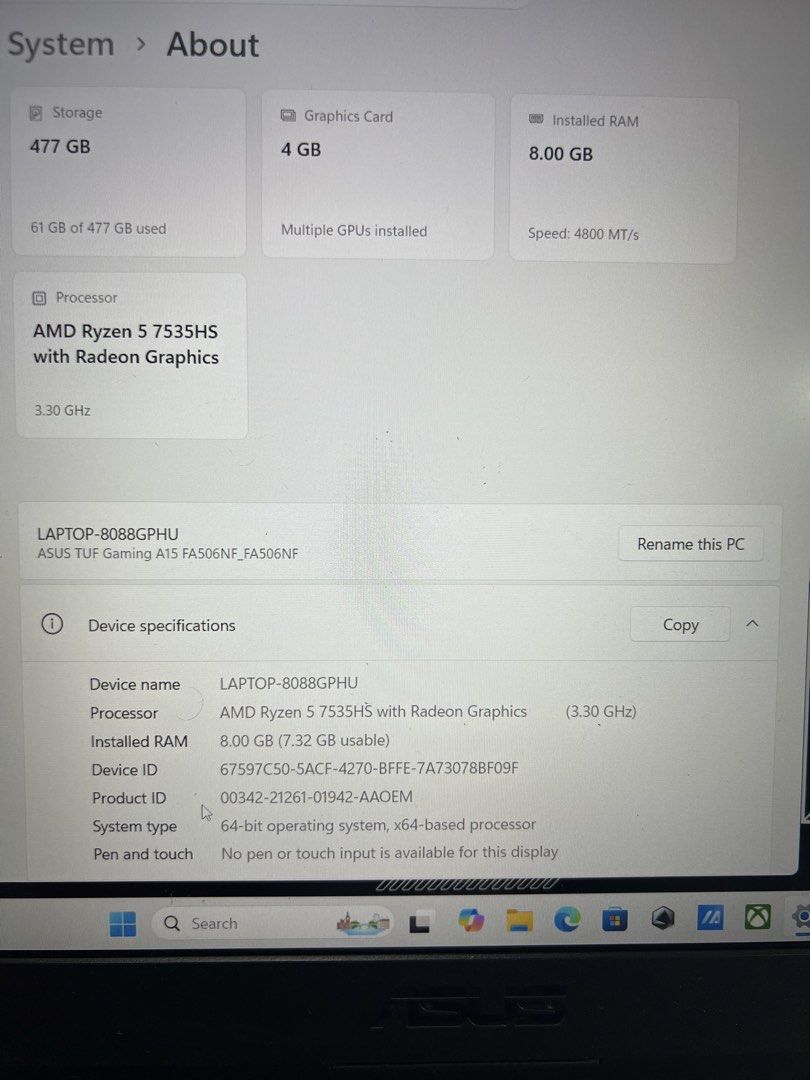 Asus TUF Gaming A15492832942133104641