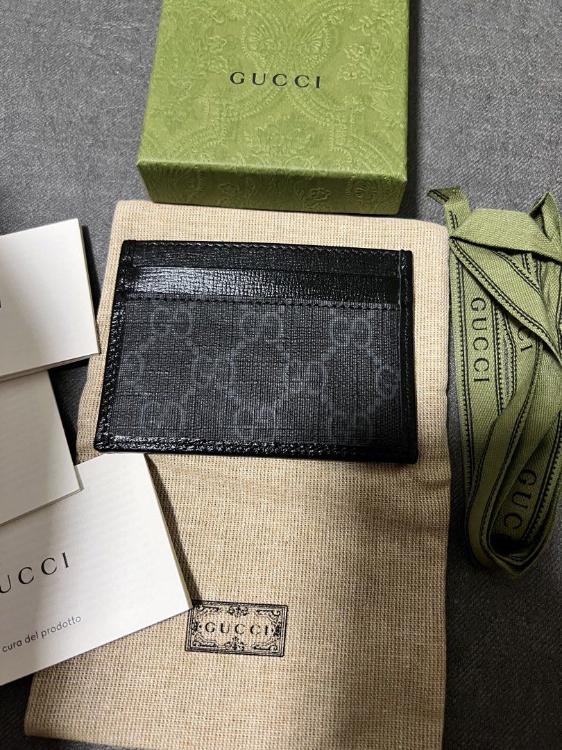 Authentic Gucci Black GG Card Case | Complete Set (Category: Luxury Accessories) located in Santa Rosa. Submitted by __skye (Listing ID 1446009485, Image 3). Description: ✅ Brand new / unused ✅ Gifted item, no receipt available ✅ Comes with original Gucci box, dust bag, ribbon, and care cards (complete packaging) ✅ Unisex ✅ Selling because not in use ✅ PM for more photos or any questions. ✅ Reasonable offers are welcome. #Gucci #Cardholder .