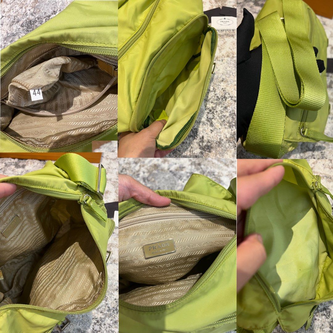 Authentic Prada Tessuto Nylon Messenger Bag 💚 (Category: Luxury Bags & Wallets) located in Cavite. Submitted by charmscloset888 (Listing ID 1446003426, Image 3). Description: Prada Tessuto Nylon Messenger Bag 💚 A rare pop of color from Prada’s iconic nylon collection. Crafted from durable Tessuto nylon with leather trim and signature Prada triangle logo, this lightweight messenger is perfect for everyday use. Spacious, practical, and effortless