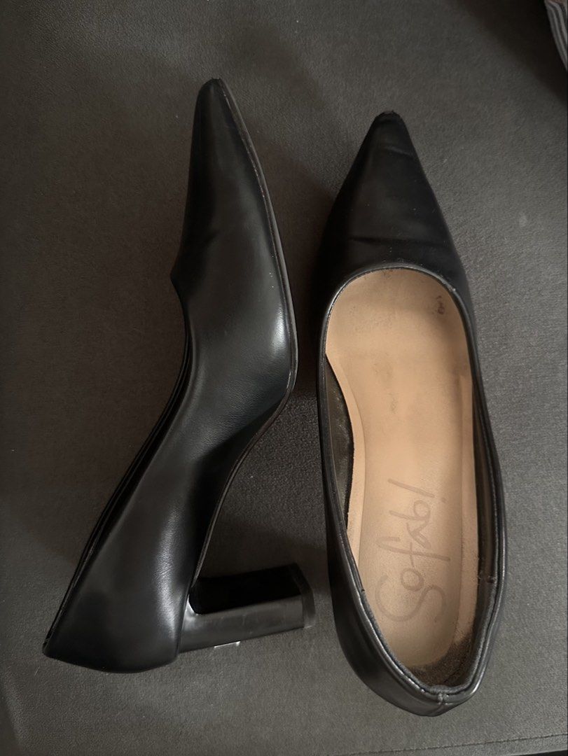 Black Office Heels (Category: Heels) located in Tanza. Submitted by euniceericka (Listing ID 1446008914, Image 1). Description: - Brand: Sofab - Model: Madilyn - Style: Black pointed toe heels - Heel Type: Block heel - Size: 37 - Condition: Comes with original Sofab! box - Purchase Location: SM Store - Original Price: PHP 1499.00 - Selling for P750 - Used 2 months only - RFS: Resigned from work.