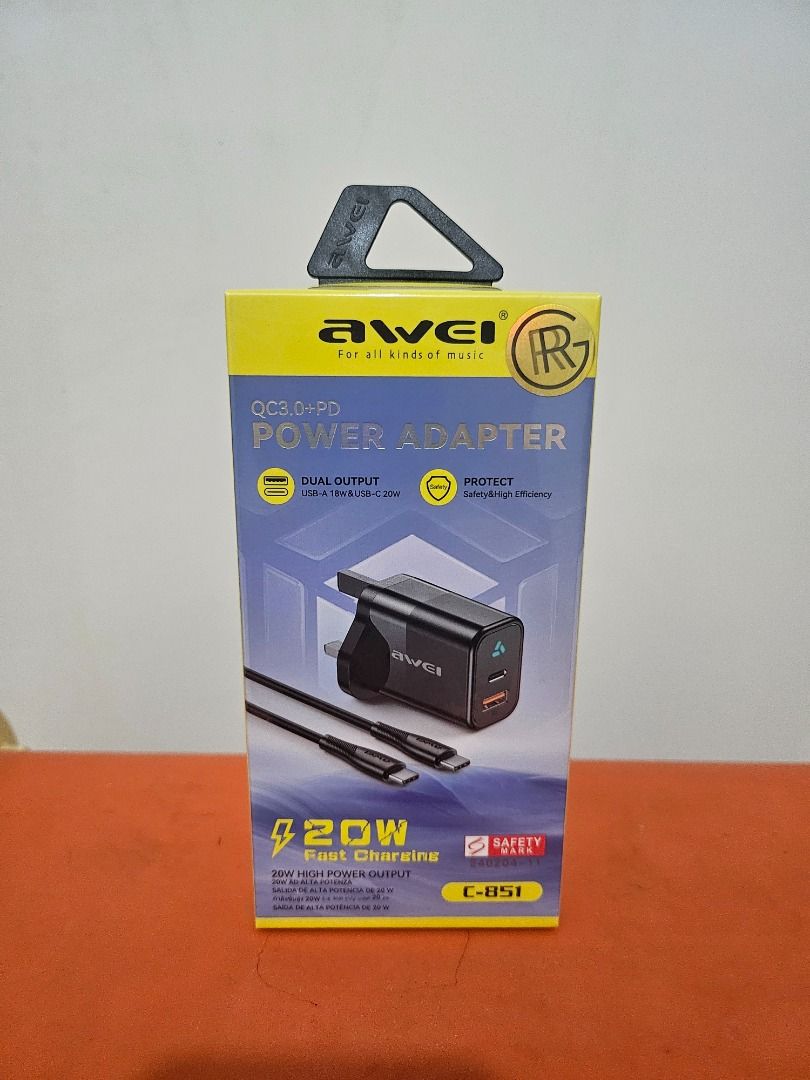 Brand New (Sealed in box) 20W Duo Port Fast Charging Power Adapter.