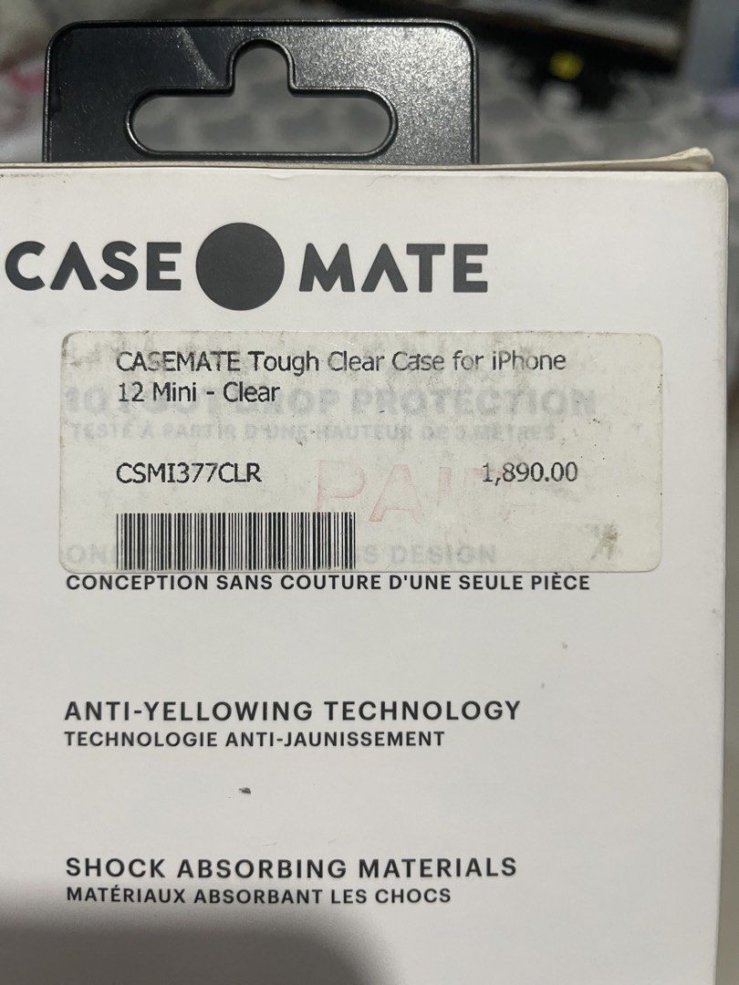 Case Mate for iPhone 12 Mini Clear Phone Case Sealed (Category: iPhone 12 Series) located in San Fernando. Submitted by imy_danielricciardo (Listing ID 1446010309, Image 3). Description: sealed never been used.
