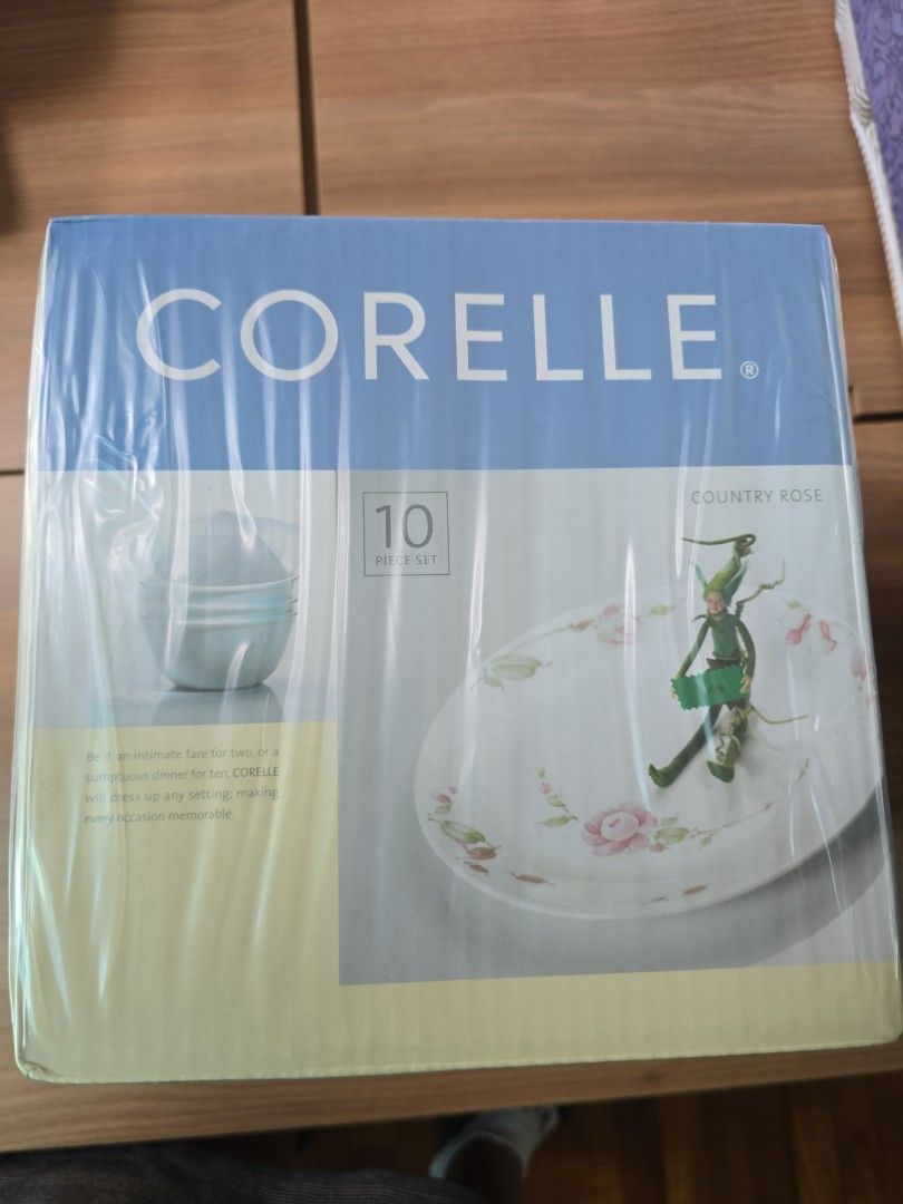 Corelle Country Rose Dinnerware & Glass Carafe Mug Set