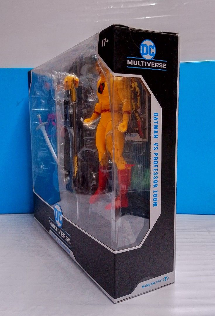 DC Multiverse Batman vs Professor Zoom (Flashpoint) 2 Pack 7-Inch Action Figure Set (Category: Figurines & Statues) located in Santa Rosa. Submitted by kltoys (Listing ID 1446079500, Image 3). Description: -New, packaging is not for mint box collectors. - DC Multiverse Batman vs Professor Zoom Flashpoint action figure set - Includes Batman and Professor Zoom figures - Comes with accessories: extra heads, tombstone, weapons - Perfect for collector