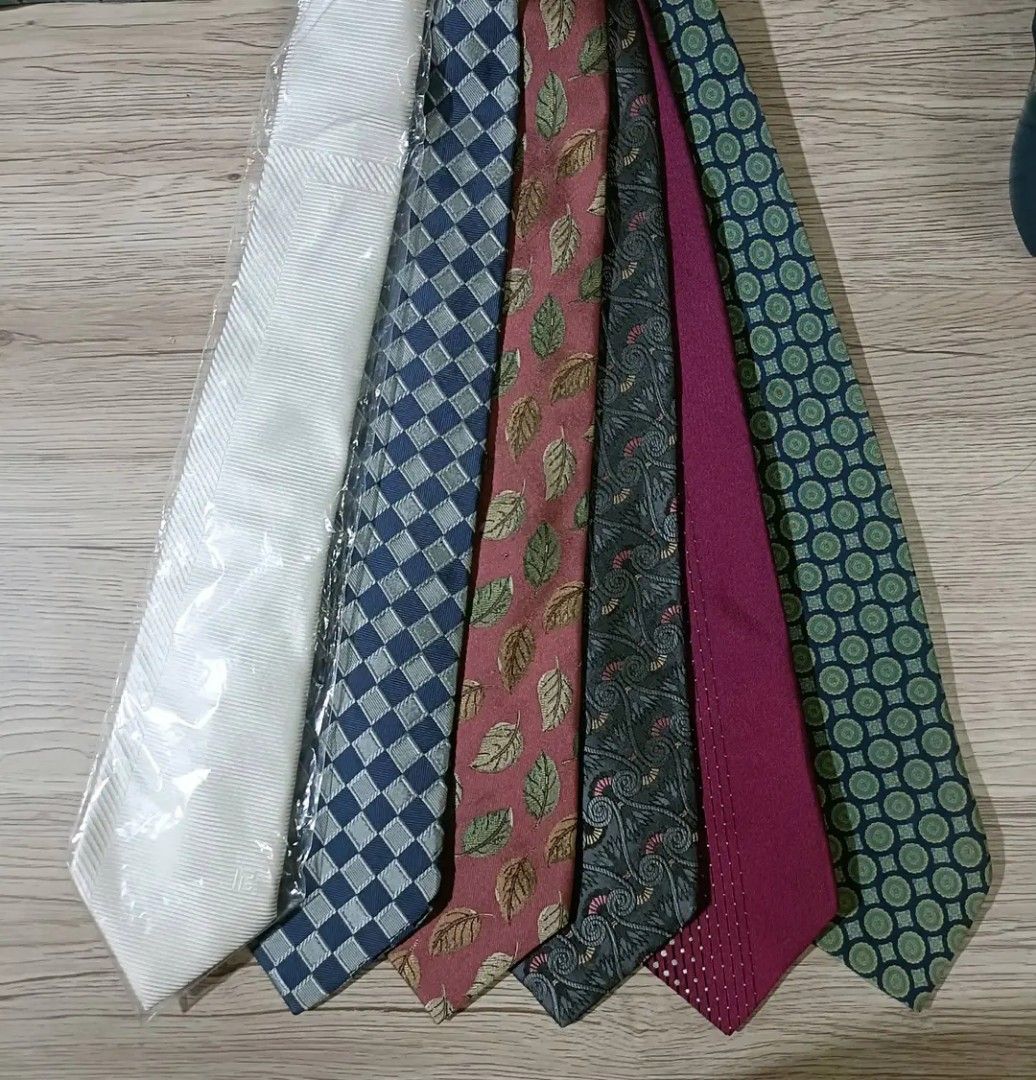 Designer Ties: Dior, DKNY, YSL, Pierre Balmain (Category: Ties) located in Manila. Submitted by japoy22 (Listing ID 1446044657, Image 1). Description: Authentic Designers Neckties Location: Guiguinto, Bulacan Shipping: Lalamove / Flash Express Payment: GCash INDIVIDUAL PRICES & DETAILS: **​Christian Dior Monsieur ​Design: Vintage green/blue geometric circular pattern ​Price: ₱450 **​DKNY (Donna Karan New York) ​Design: Deep burgundy/maroon mixed 