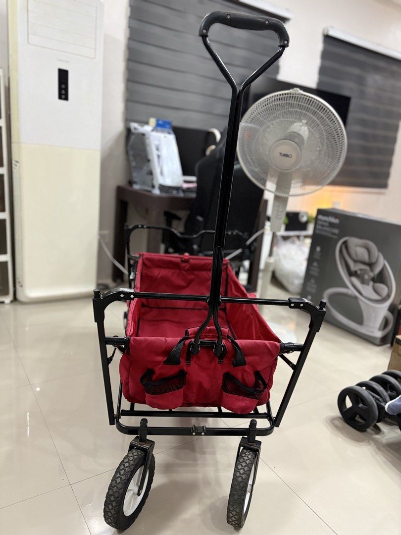 EasyGo Wagon (Heavy Duty & Foldable) (Category: Strollers) located in Santa Cruz, Pampanga. Submitted by fastmountain-b80bbc (Listing ID 1446139623, Image 2). Description: ✨ Product Details & Features: Brand: EasyGo Wagon (Original Brand) Kondisyon: Napakaganda, sariwa ang tela, at walang sira ang frame. Double Basket: May malaking main compartment at may hiwalay na rear basket sa likod para sa extra na gamit. All-Terrain Wheels: Malalaki at maka