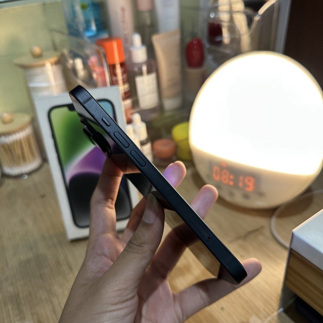 FOR SALE: Iphone 14 (Midnight) - 128gb (Category: iPhone 14 Series) located in Valenzuela. Submitted by Misaki2883 (Listing ID 1445987328, Image 3). Description: FOR SALE: Iphone 14 (Midnight) - 128gb - 91% bh (orig) - NTC APPROVED ZPA VARIANT - Working true tone and face ID - No sim restrictions (openline, any sim) - Unli check and reset - No issue and No history of repair - With Orig box (same IMEI), case, charger, adaptor, tempered glass - Und