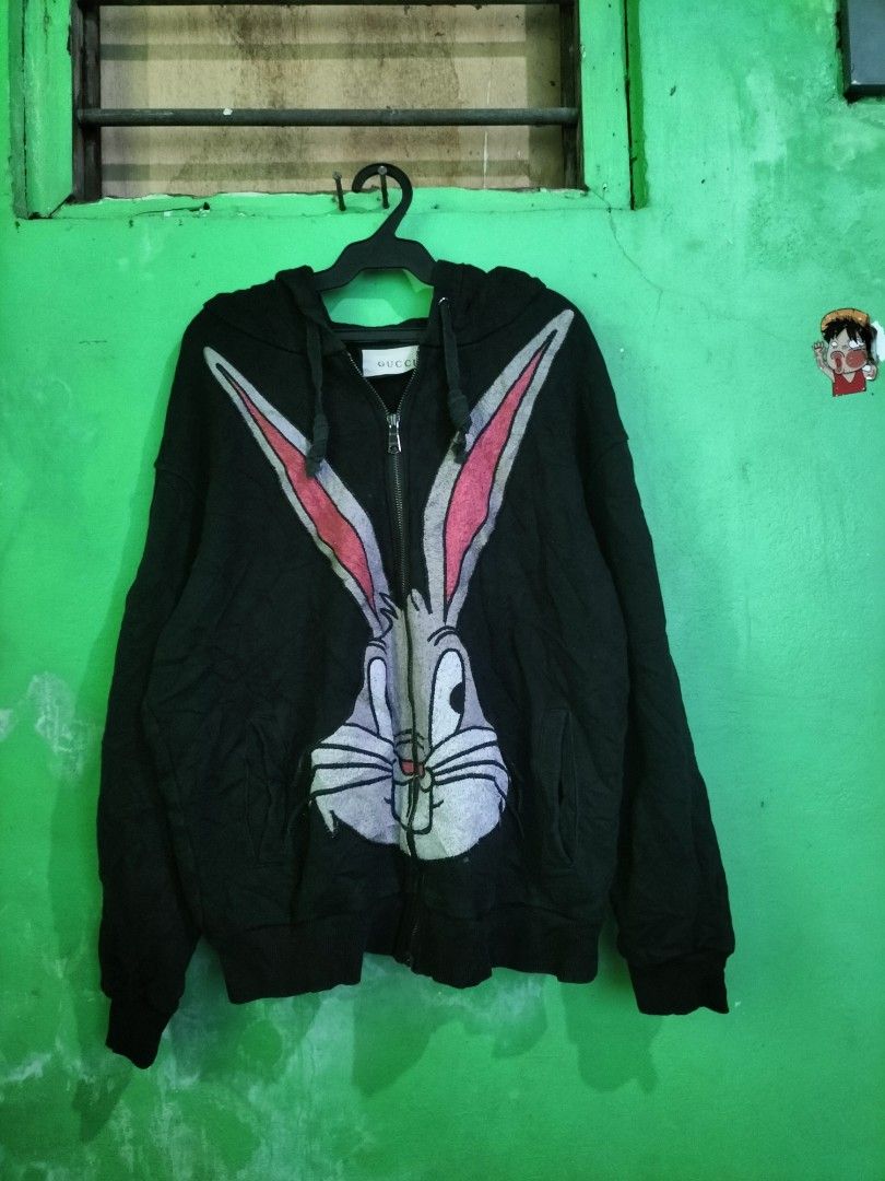 Gucci Bugs Bunny Zip Up Hoodie (Category: Coats, Jackets and Outerwear) located in Camalaniugan. Submitted by get_trifty (Listing ID 1446024211, Image 2). Description: W- 22.5 L- 24.5 CR- 9.5/10 ISSUE- NONE.