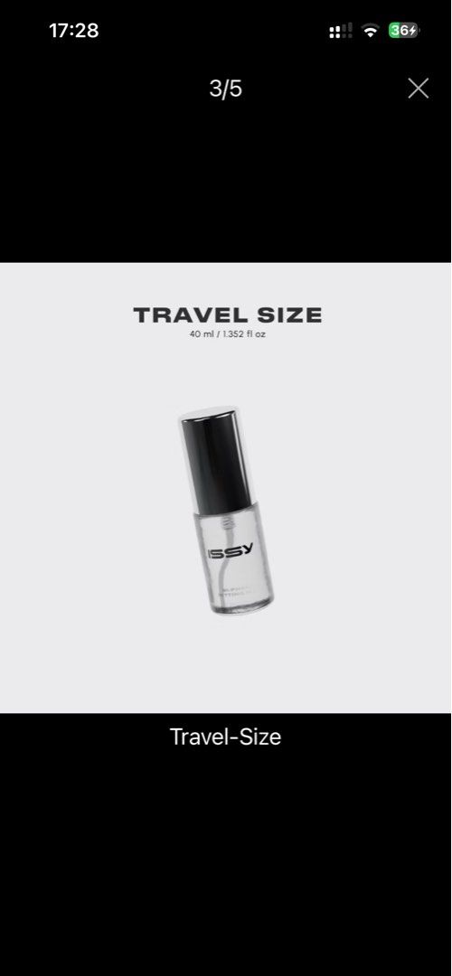 ISSY Setting Spray - Full Size 100ml & Travel Size 40ml (Category: Makeup) located in Santa Rosa. Submitted by cookienau (Listing ID 1446096840, Image 2). Description: brand new dm for price.