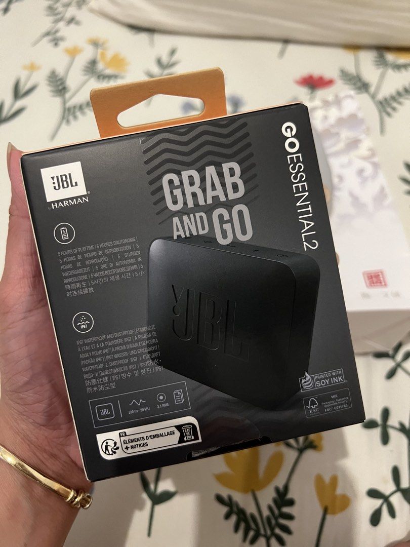 JBL GO Essential 2 Bluetooth Speaker (Category: Soundbars, Speakers & Amplifiers) located in Pasig City. Submitted by pabsssssssssss (Listing ID 1446154838, Image 2). Description: - Grab and go JBL speaker - Waterproof and dustproof - 5 hours of playtime - Bluetooth connectivity - Compact and portable - Great JBL sound quality brandnew opened only for checking fixed price buyer shoulders shipping fee.