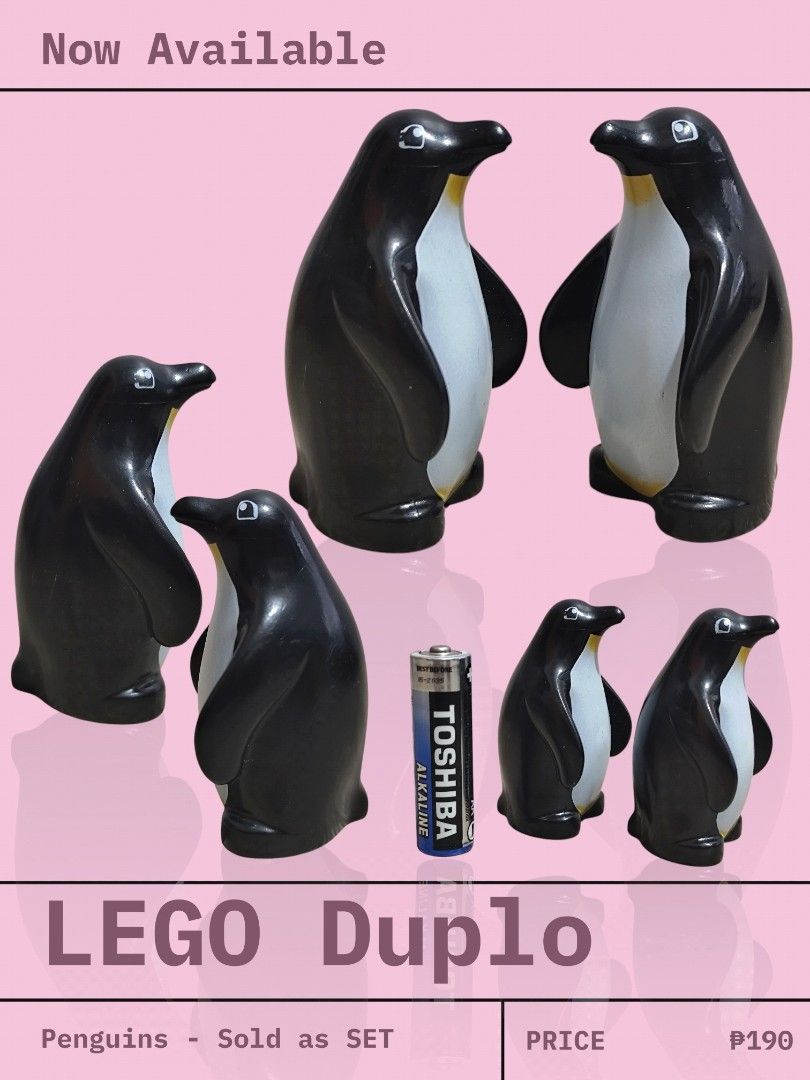 LEGO Duplo Penguins Set (Category: Lego & Building Sets) located in Quezon City. Submitted by Emcee (Listing ID 1446089314, Image 2). Description: - Set of cute LEGO Duplo penguins - Ideal for toddlers and young children - Encourages building and imaginative play - All pieces included are shown in the photos - Sold as a complete set.