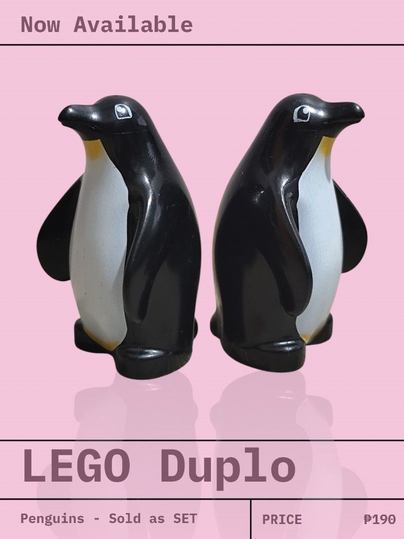 LEGO Duplo Penguins Set (Category: Lego & Building Sets) located in Quezon City. Submitted by Emcee (Listing ID 1446089314, Image 1). Description: - Set of cute LEGO Duplo penguins - Ideal for toddlers and young children - Encourages building and imaginative play - All pieces included are shown in the photos - Sold as a complete set.