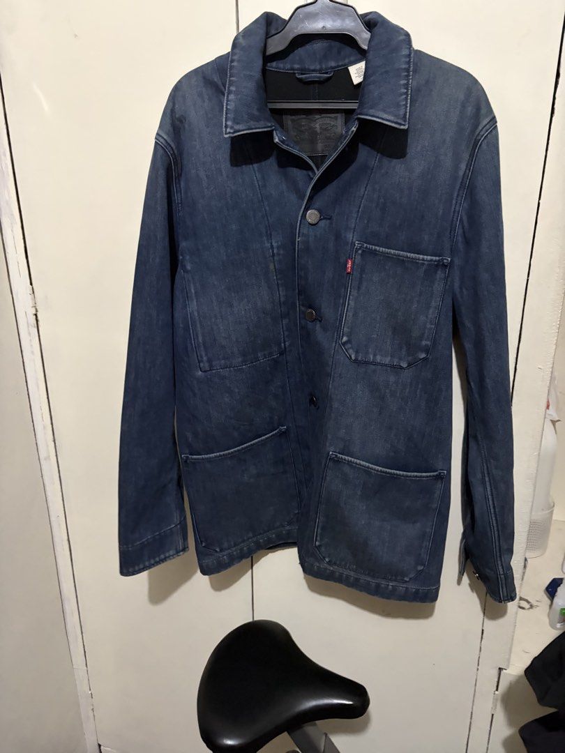 Levi's Japanese Engineer’s Jacket 31 length, 29width (Category: Coats, Jackets and Outerwear) located in Manila. Submitted by wiseearth.075b2f (Listing ID 1446017310, Image 3). Description: - Classic Levi's Japanese Engineer’s Jacket - ₱1765 - Dark blue denim wash -100% legit -Dimension 31 length 23 width - Button-up front - Multiple pockets for convenience - Durable denim material - Ideal for layering - Tag size L/G, fits like a standard large (