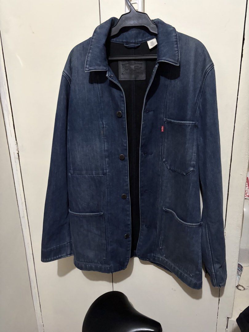Levi's Japanese Engineer’s Jacket 31 length, 29width (Category: Coats, Jackets and Outerwear) located in Manila. Submitted by wiseearth.075b2f (Listing ID 1446017310, Image 1). Description: - Classic Levi's Japanese Engineer’s Jacket - ₱1765 - Dark blue denim wash -100% legit -Dimension 31 length 23 width - Button-up front - Multiple pockets for convenience - Durable denim material - Ideal for layering - Tag size L/G, fits like a standard large (