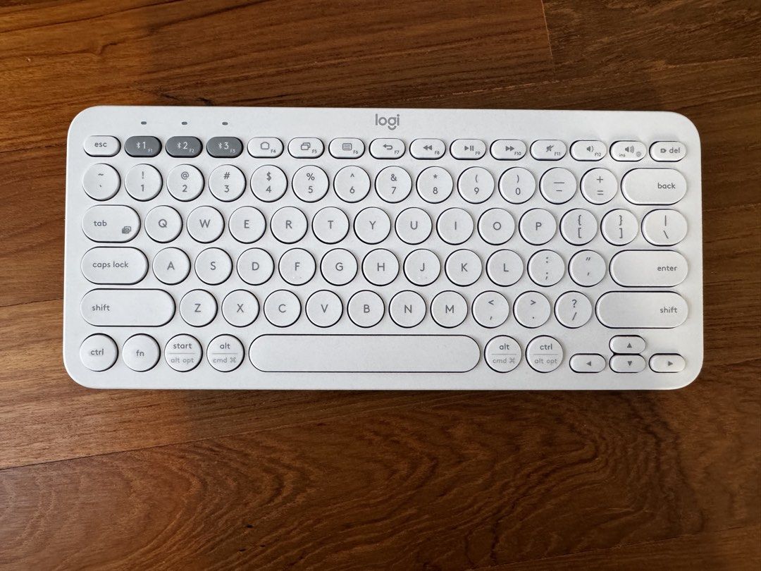 Logitech K380 Multi-Device Bluetooth Keyboard (White & Grey)492582663671654400