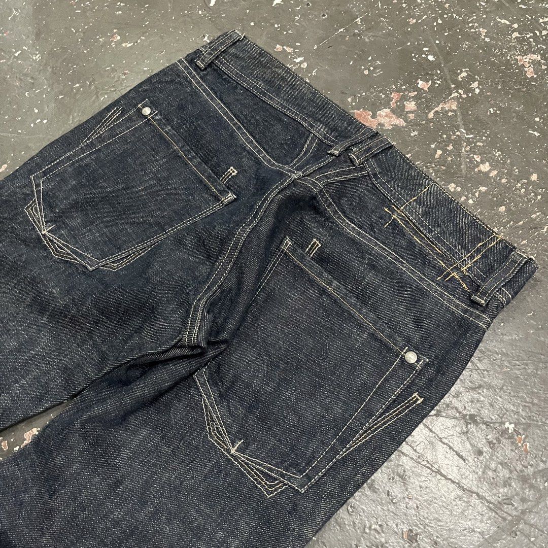 Marithe Francois Girbaud Dark Wash Denim Jeans (Category: Jeans) located in Cagayan de Oro. Submitted by sumamestreethub (Listing ID 1445993932, Image 3). Description: - Marithe Francois Girbaud dark wash denim jeans - Button fly closure - Unique frayed hem detail - Classic five-pocket styling - Versatile dark wash, great for everyday wear DIMENSION W-32 L-38 T-11 H-8 9/10 condition.