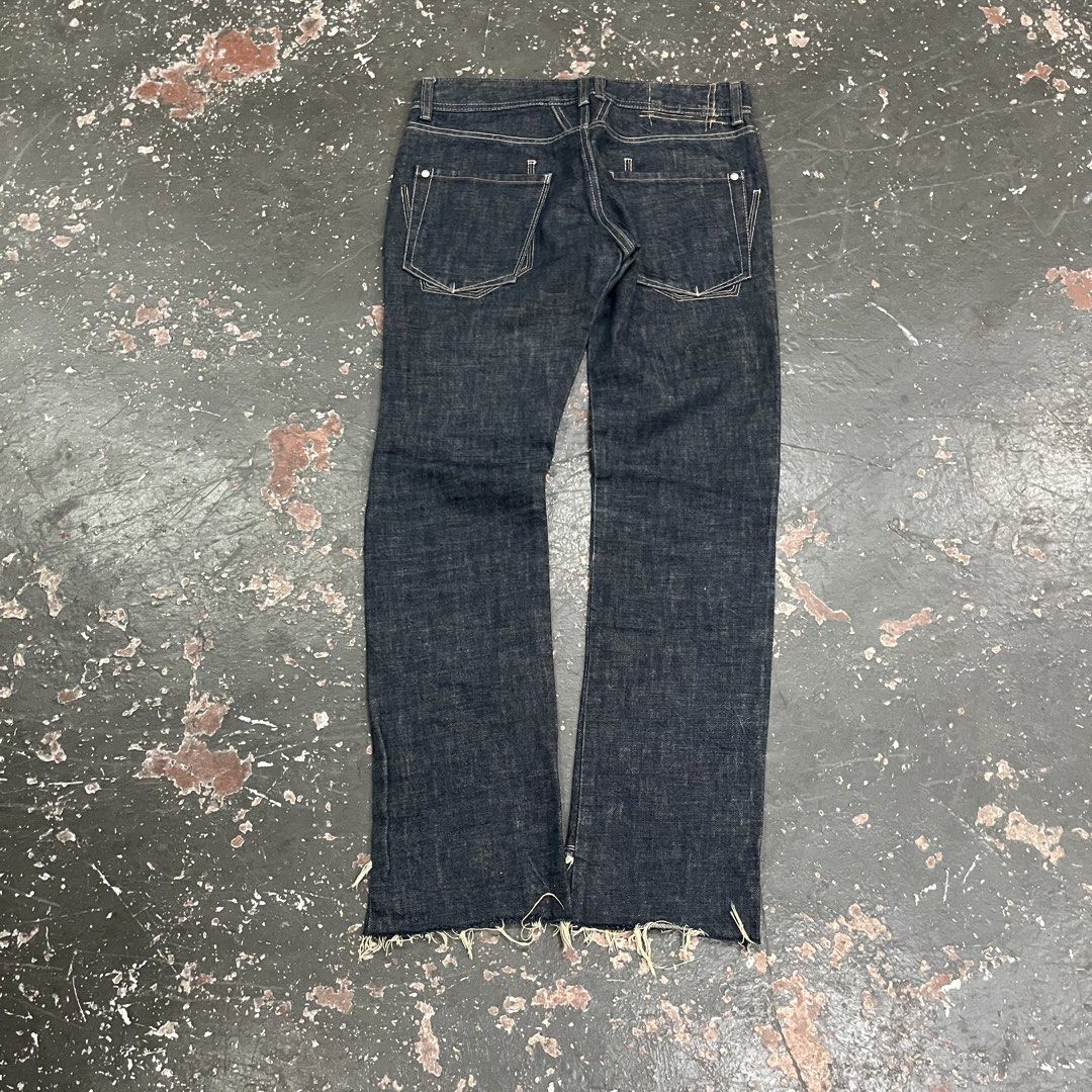 Marithe Francois Girbaud Dark Wash Denim Jeans (Category: Jeans) located in Cagayan de Oro. Submitted by sumamestreethub (Listing ID 1445993932, Image 2). Description: - Marithe Francois Girbaud dark wash denim jeans - Button fly closure - Unique frayed hem detail - Classic five-pocket styling - Versatile dark wash, great for everyday wear DIMENSION W-32 L-38 T-11 H-8 9/10 condition.
