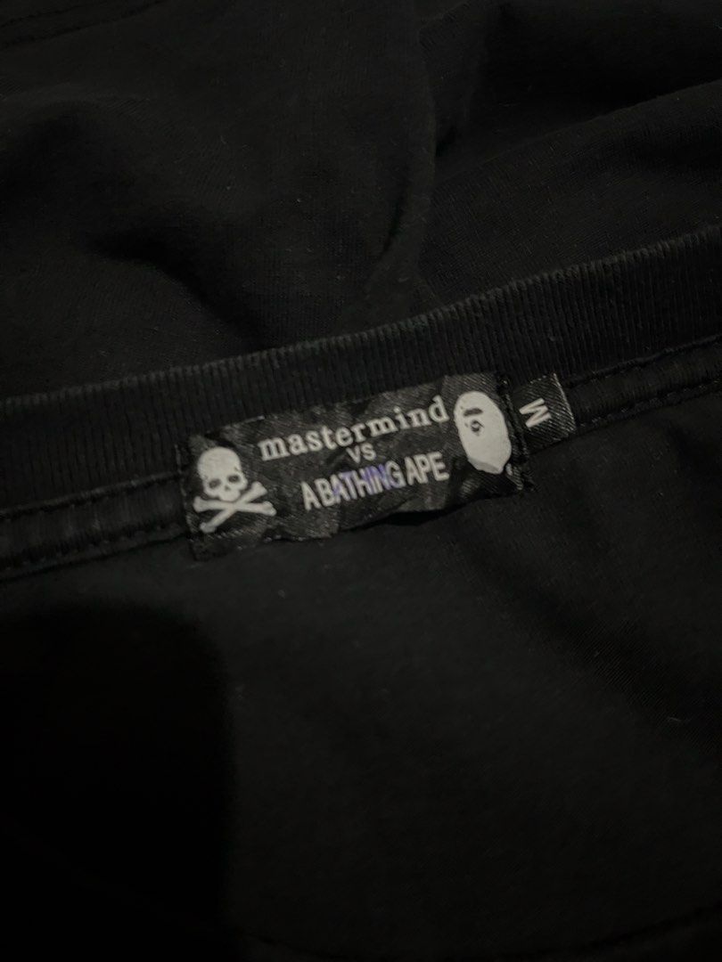 Mastermind Japan x A Bathing Ape Shirt (Category: Tshirts & Polo Shirts ) located in San Pedro. Submitted by thethirdwear (Listing ID 1446142356, Image 3). Description: Bape x Mastermind shirt Size medium on tag 21x29 See photos for the issue Still in great condition Color rate 9/10 ₱850.
